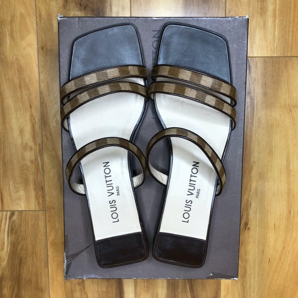 Louis Vuitton Brown Checkered Sandal